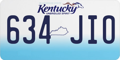 KY license plate 634JIO