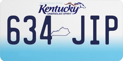 KY license plate 634JIP