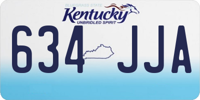 KY license plate 634JJA