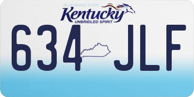 KY license plate 634JLF