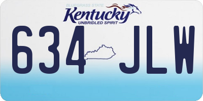KY license plate 634JLW
