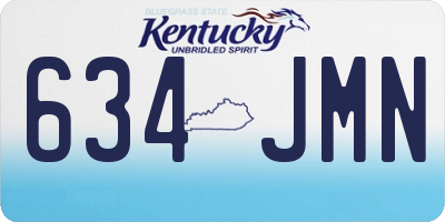 KY license plate 634JMN