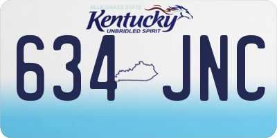 KY license plate 634JNC