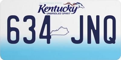 KY license plate 634JNQ