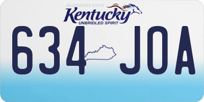KY license plate 634JOA