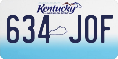 KY license plate 634JOF
