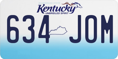 KY license plate 634JOM