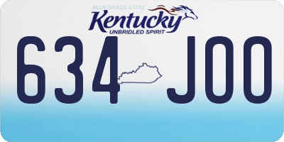 KY license plate 634JOO