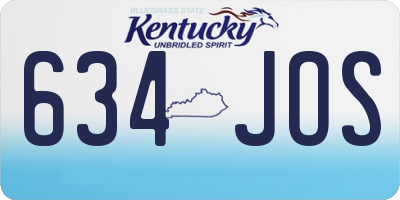 KY license plate 634JOS