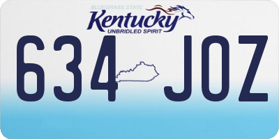 KY license plate 634JOZ