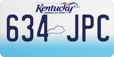 KY license plate 634JPC