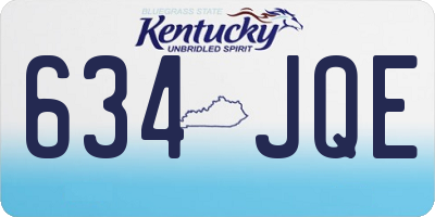 KY license plate 634JQE