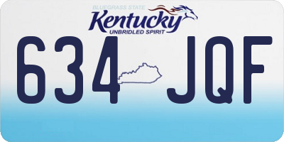 KY license plate 634JQF