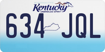 KY license plate 634JQL