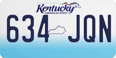 KY license plate 634JQN