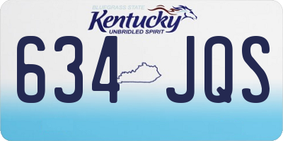 KY license plate 634JQS