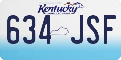 KY license plate 634JSF