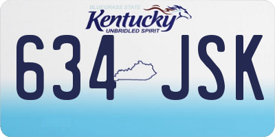 KY license plate 634JSK