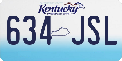 KY license plate 634JSL