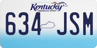 KY license plate 634JSM