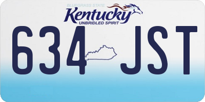 KY license plate 634JST