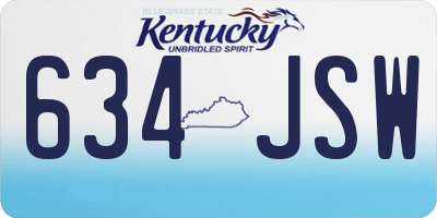 KY license plate 634JSW