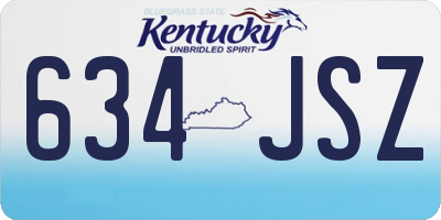 KY license plate 634JSZ