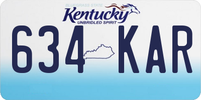 KY license plate 634KAR