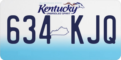 KY license plate 634KJQ
