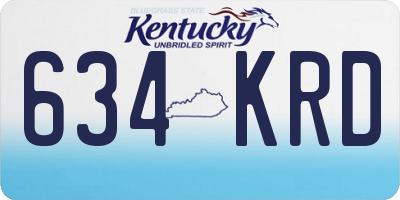 KY license plate 634KRD