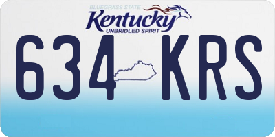 KY license plate 634KRS