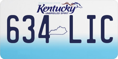 KY license plate 634LIC
