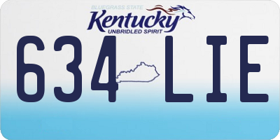 KY license plate 634LIE
