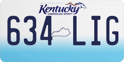 KY license plate 634LIG