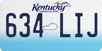 KY license plate 634LIJ
