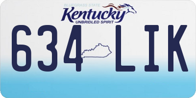KY license plate 634LIK