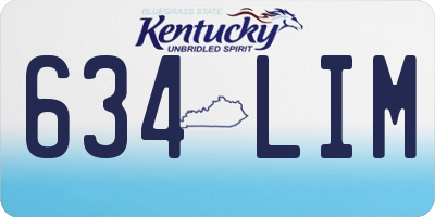 KY license plate 634LIM