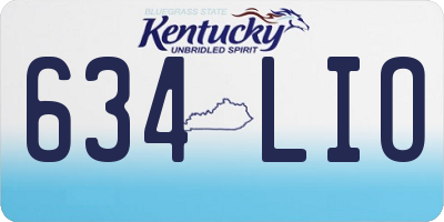 KY license plate 634LIO
