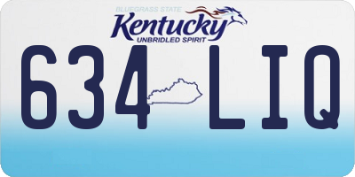 KY license plate 634LIQ