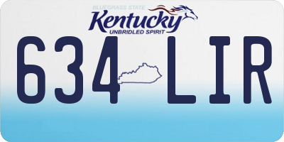 KY license plate 634LIR