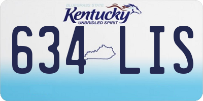 KY license plate 634LIS