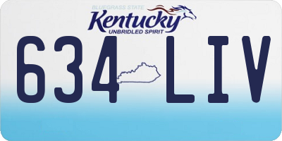 KY license plate 634LIV