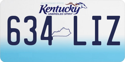KY license plate 634LIZ