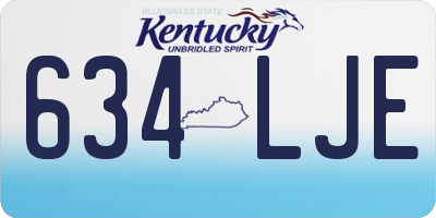KY license plate 634LJE