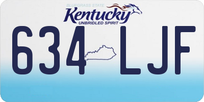 KY license plate 634LJF