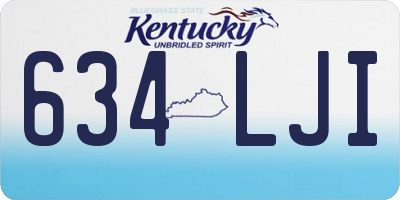 KY license plate 634LJI