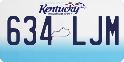 KY license plate 634LJM