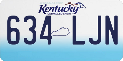 KY license plate 634LJN