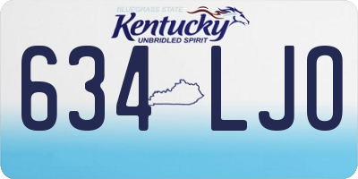 KY license plate 634LJO