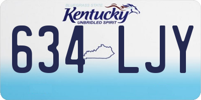 KY license plate 634LJY